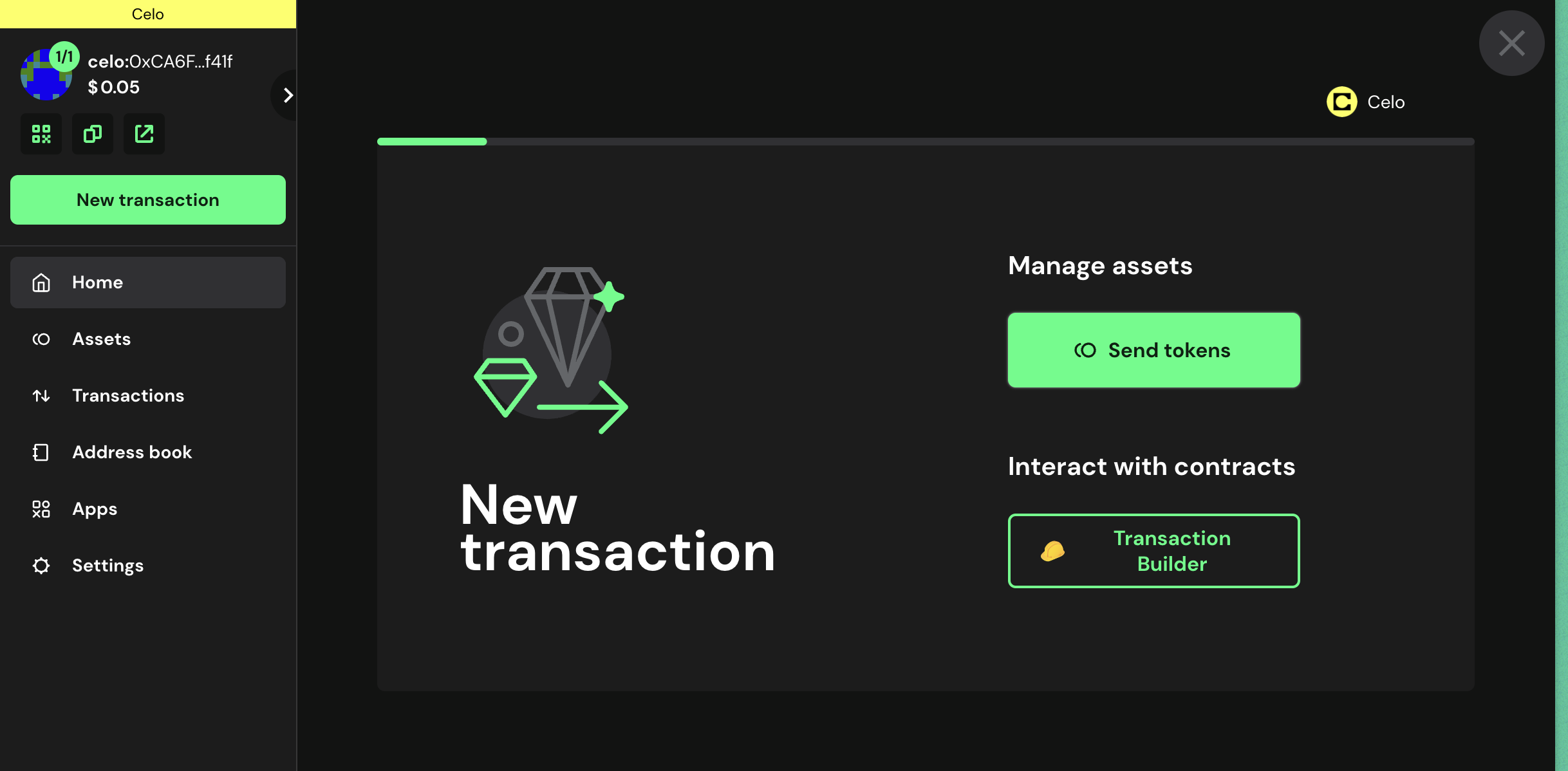 Governance Safe Creation process step 1